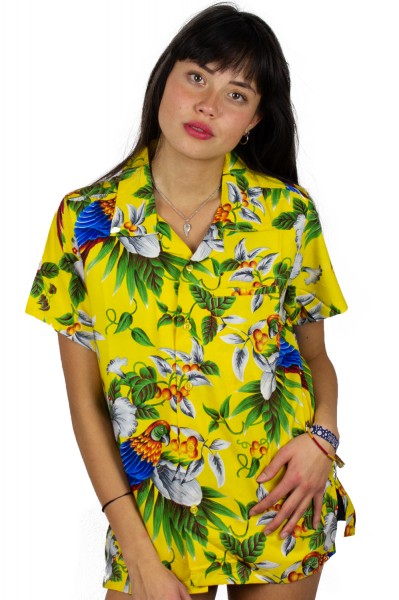 Funky Hawaiibluse | Hawaiihemd | Damen | XS - 6XL | Kirschpapagei | Mehrere Farbvarianten