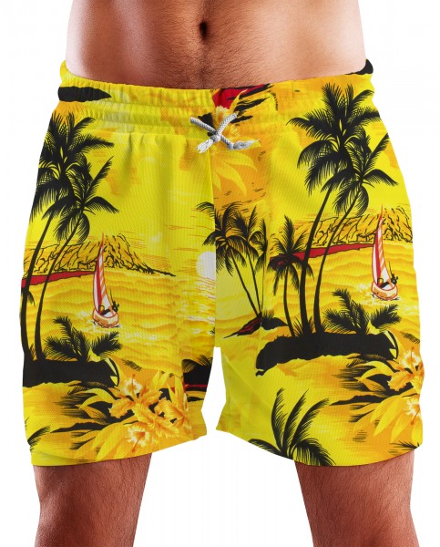 King Kameha Funky Hawaiian Board-Shorts Trunks Swim-Pants, Surf