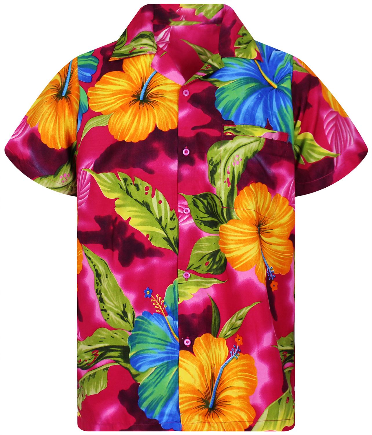 King Kerosin 50er Jahre Retro Rockabilly Herren Hawaii Hemd Hibiscus in Türkis ⋆ Vintage Vogue