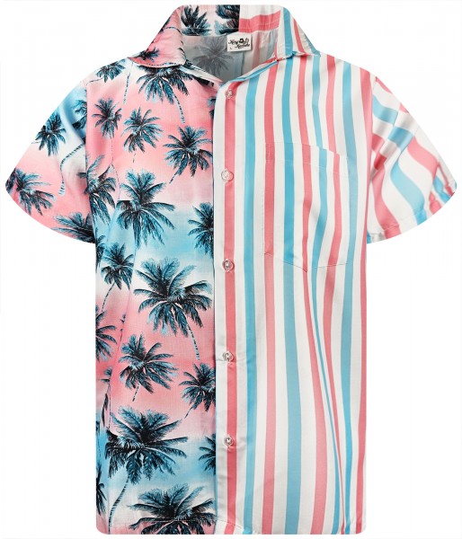 King Kameha Funky Hawaiihemd, Herren, Kurzarm, Stripes