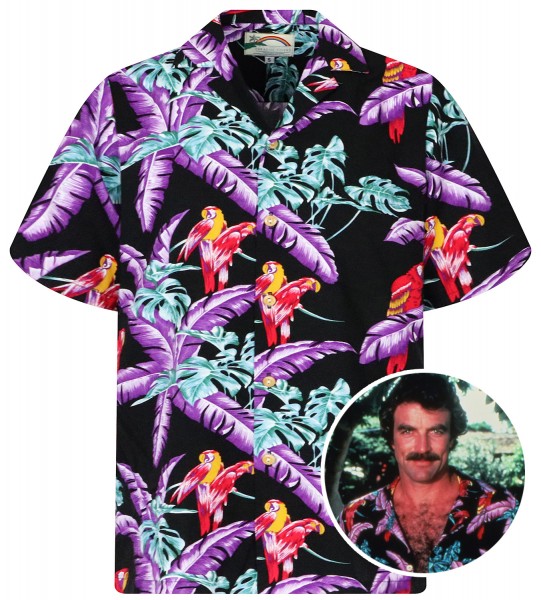 Original Hawaiihemd, Tom Selleck, Schwarz