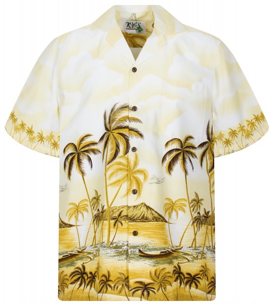 KY‘s | Original Hawaiihemd | Herren | S - 8XL | Palmen Strand Meer | Mehrere Farbvariationen