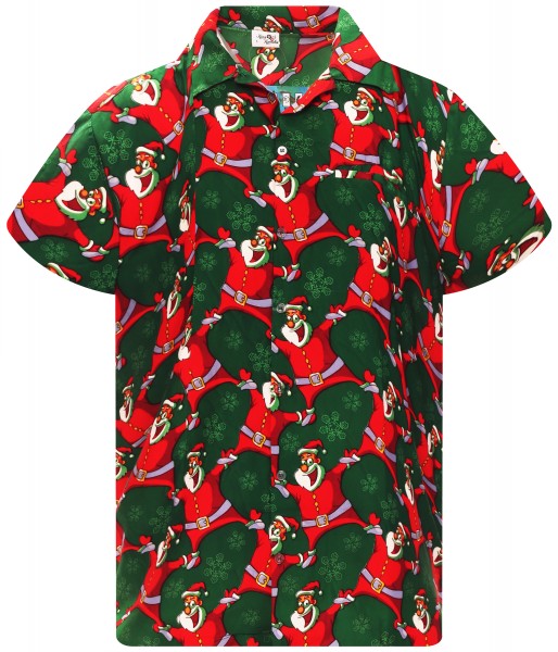 Funky Hawaiihemd Weihnachten Laughing Santa, 2 Farben
