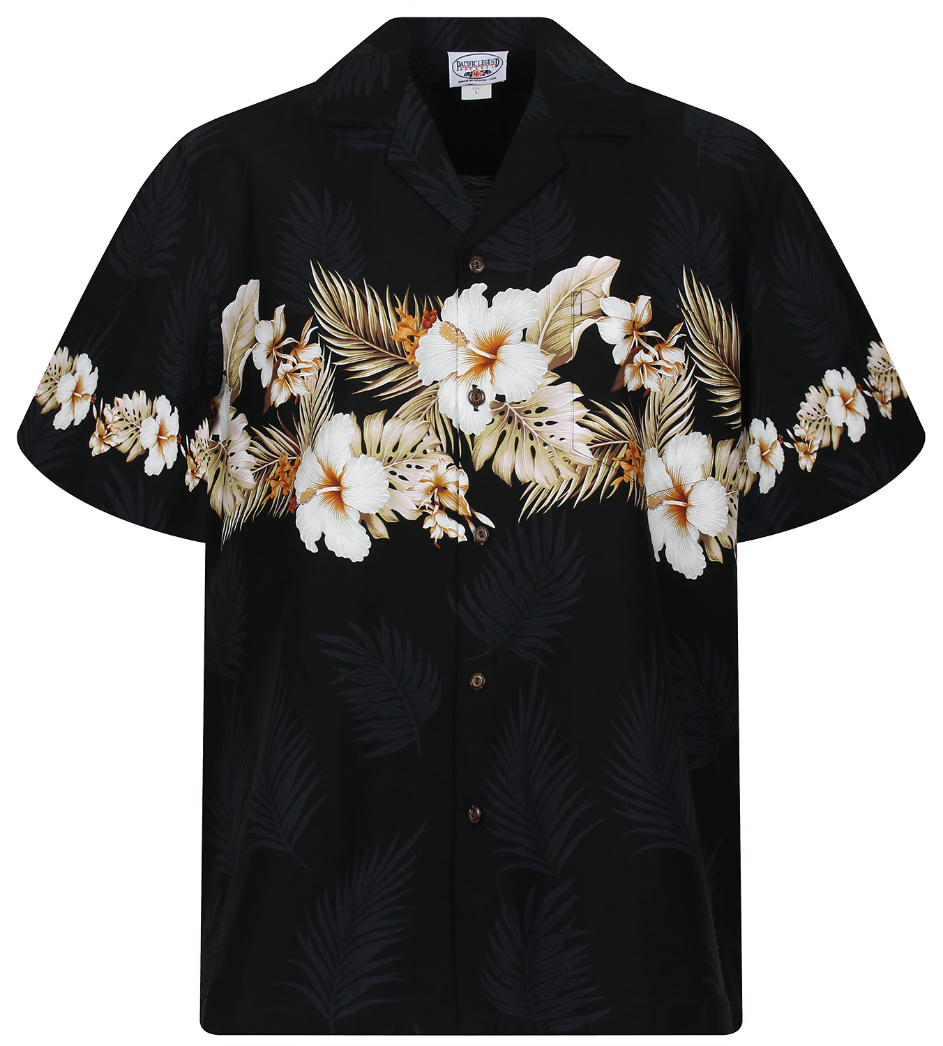 Hawaii Sommer Hawaiihemd Mix Polynesisch Schwarz-Rot LT6