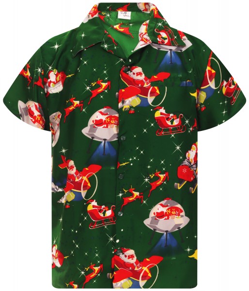Funky Hawaiihemd Weihnachten Space Santa, 3 Farben