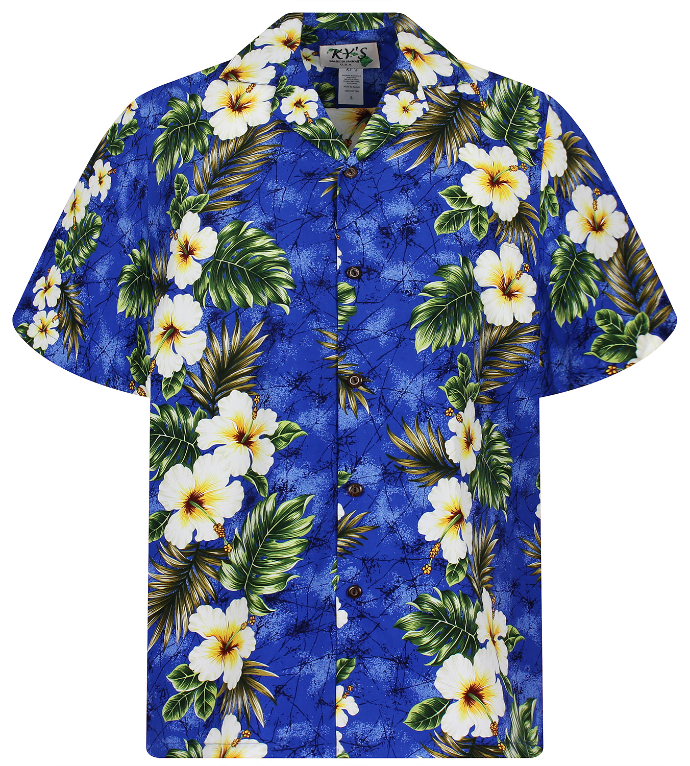Hawaiihemd Herren Original King Kameha Hawaii-Hemd Herren - Hibiskus Blüten Design Kurzarm Tyler Durden Hemd
