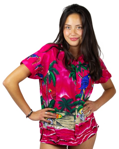 Funky Hawaiibluse | Hawaiihemd | Damen | XS - 6XL | Papagei | Mehrere Farbvarianten