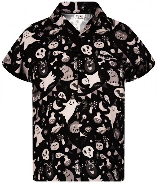 Funky Hawaiihemd | Herren | XS - 6XL | Pumpkin Ghost | Grey