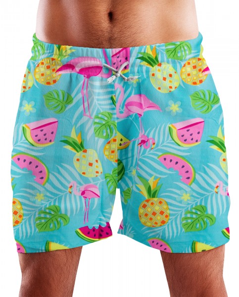 King Kameha Funky Hawaii Schwimm-Hose Bade-Hose Bade-Shorts, Hibiscus
